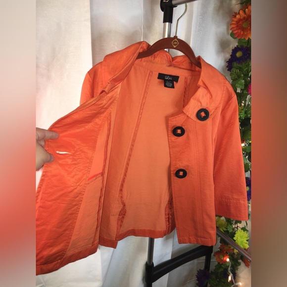 Luii | Women’s Orange Peacoat Jacket - Picture 8 of 11